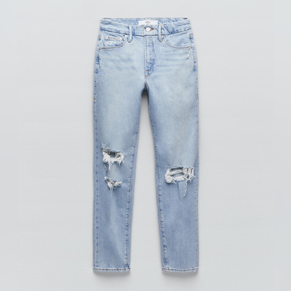 ZARA X GOOD AMERICAN Classic Slim Distressed Jeans Women Size 18